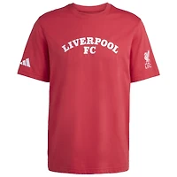 T-shirt adidas rouge Liverpool Wordmark pour homme