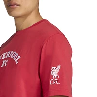 T-shirt adidas rouge Liverpool Wordmark pour homme