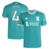 Maillot adidas Virgil van Dijk rouge domicile Liverpool 2025/26 authentique pour homme