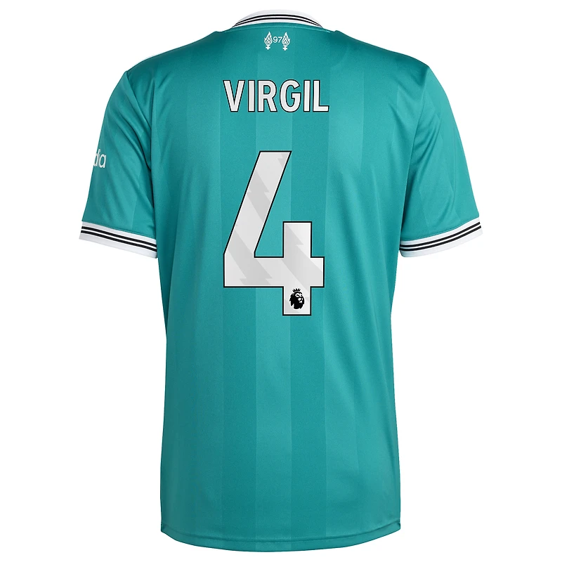 maillot réplique vert Virgil van Dijk pour homme, troisième de joueur Liverpool 2025/26