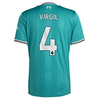 maillot réplique vert Virgil van Dijk pour homme, troisième de joueur Liverpool 2025/26