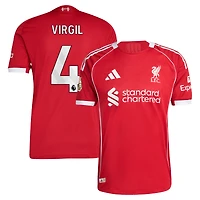 Men's adidas Virgil van Dijk Red Liverpool 2025/26 Home Authentic Jersey
