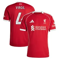 Men's adidas Virgil van Dijk Red Liverpool 2025/26 Home Replica Jersey