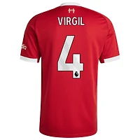 Men's adidas Virgil van Dijk Red Liverpool 2025/26 Home Replica Jersey