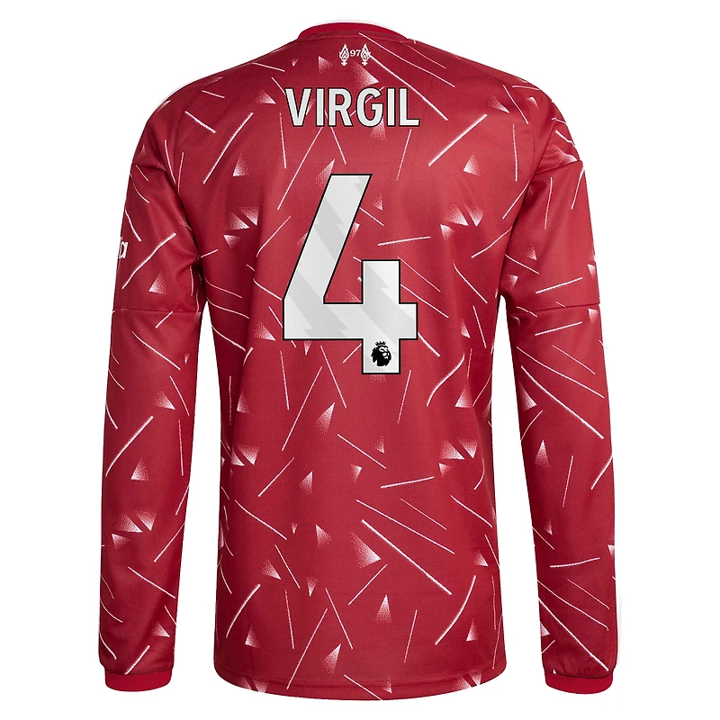 Men's adidas Virgil van Dijk Red Liverpool 2026/27 Home Replica Long Sleeve Jersey