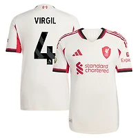 Men's adidas Virgil van Dijk White Liverpool 2025/26 Away Authentic Player Jersey