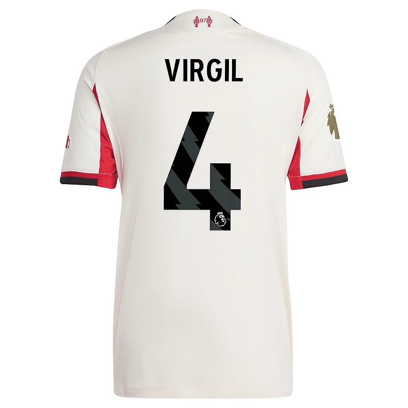Men's adidas Virgil van Dijk White Liverpool 2025/26 Away Authentic Player Jersey
