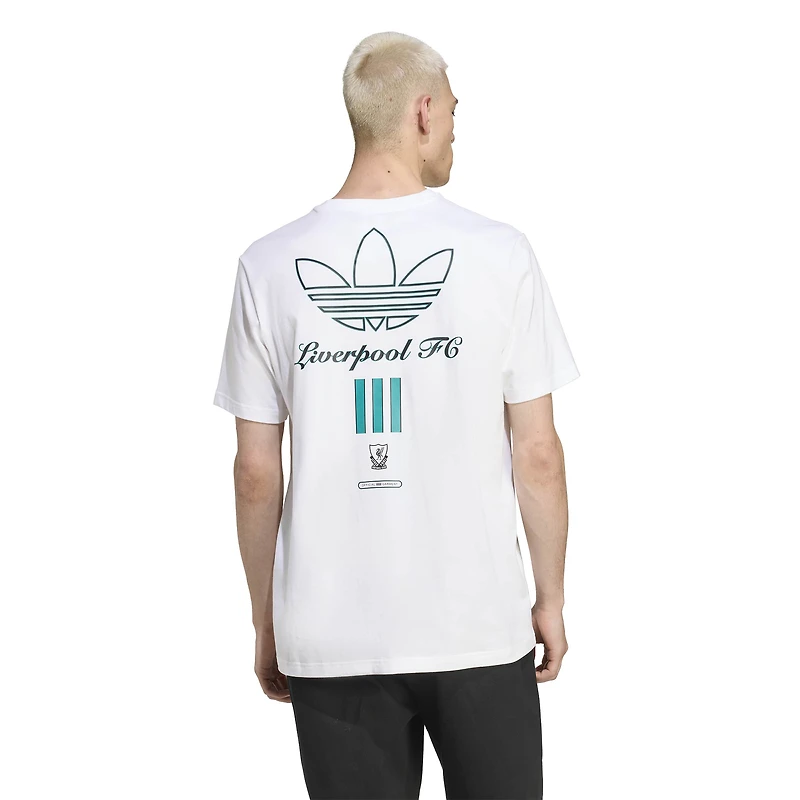 T-shirt graphique blanc adidas Liverpool Terrace Icons Collection pour homme