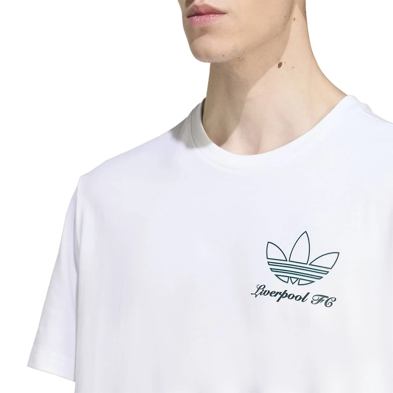T-shirt graphique blanc adidas Liverpool Terrace Icons Collection pour homme