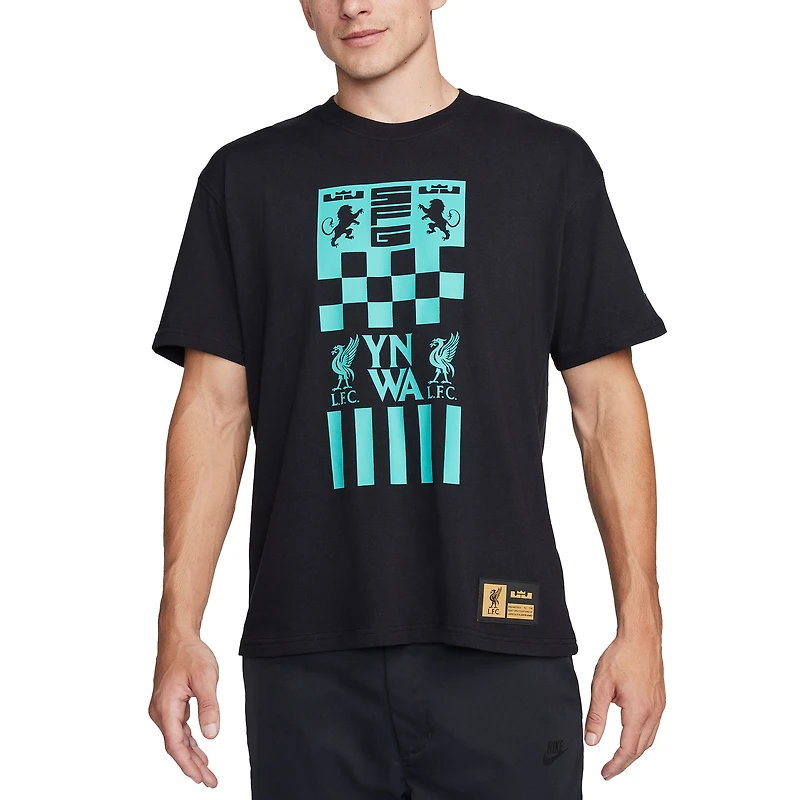 Men's Nike Black Liverpool x LeBron James Collection 2023/24 Max90 T-Shirt