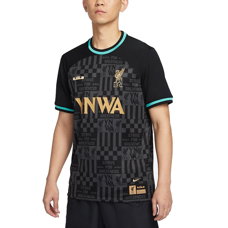 Maillot Nike noir Liverpool x LeBron James Collection 2023/24 Stadium Replica pour homme