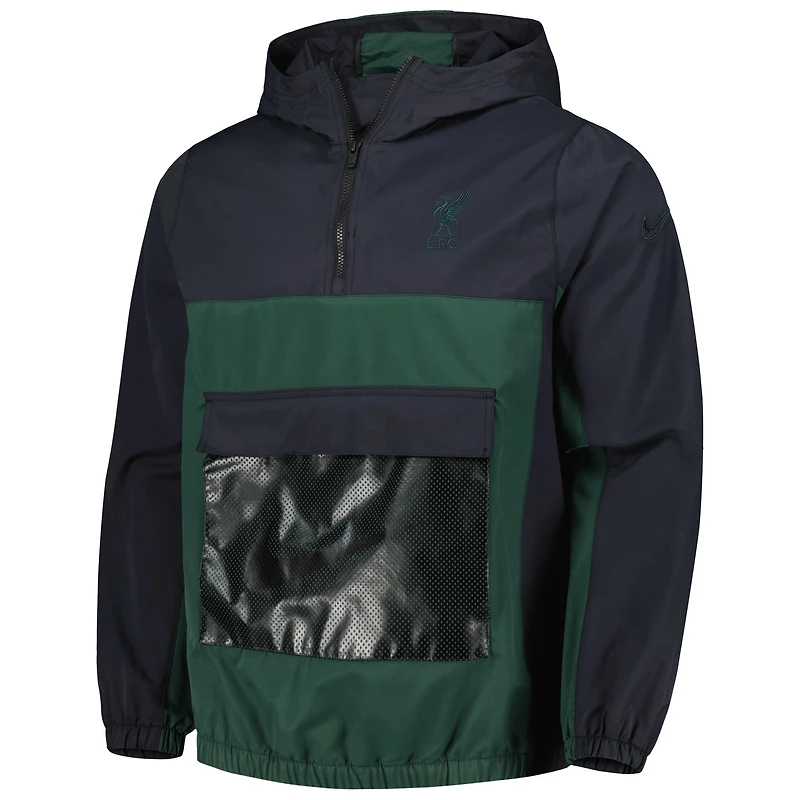 Veste zippée à capuche Liverpool Anorak Nike verte pour homme