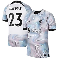 Maillot de joueur Nike Luis Diaz blanc Liverpool 2022/23 extérieur Breathe Stadium Replica pour homme