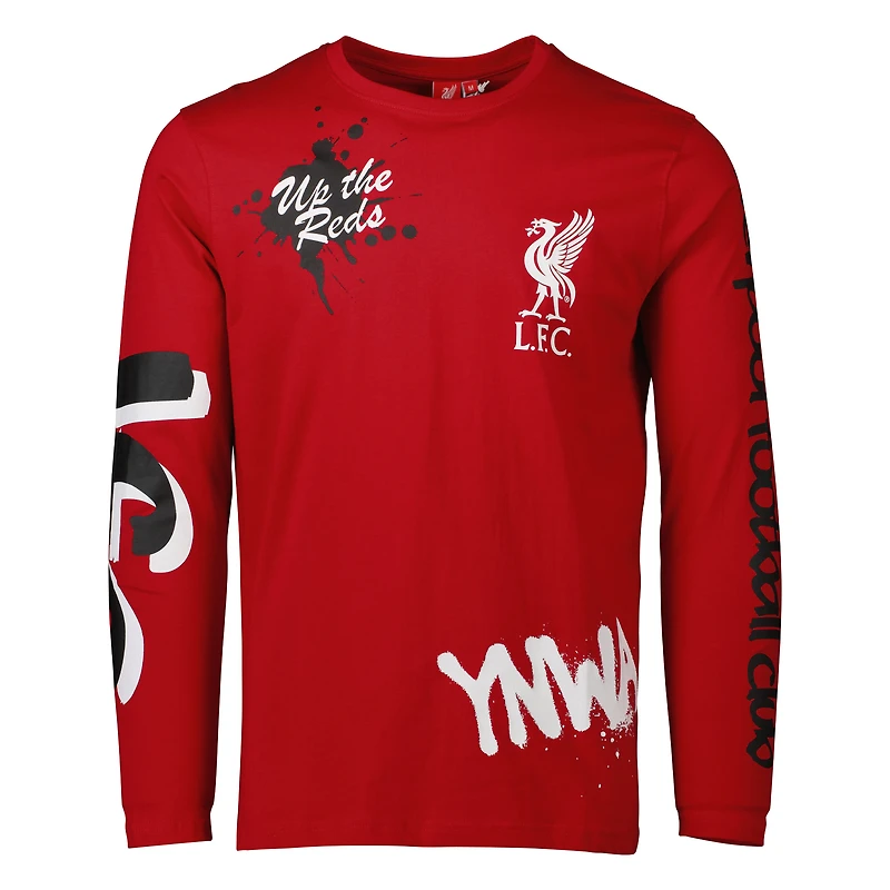 Men's Red Liverpool Graffiti Long Sleeve T-Shirt