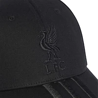 Casquette ajustable unisexe adidas noire Liverpool à trois bandes