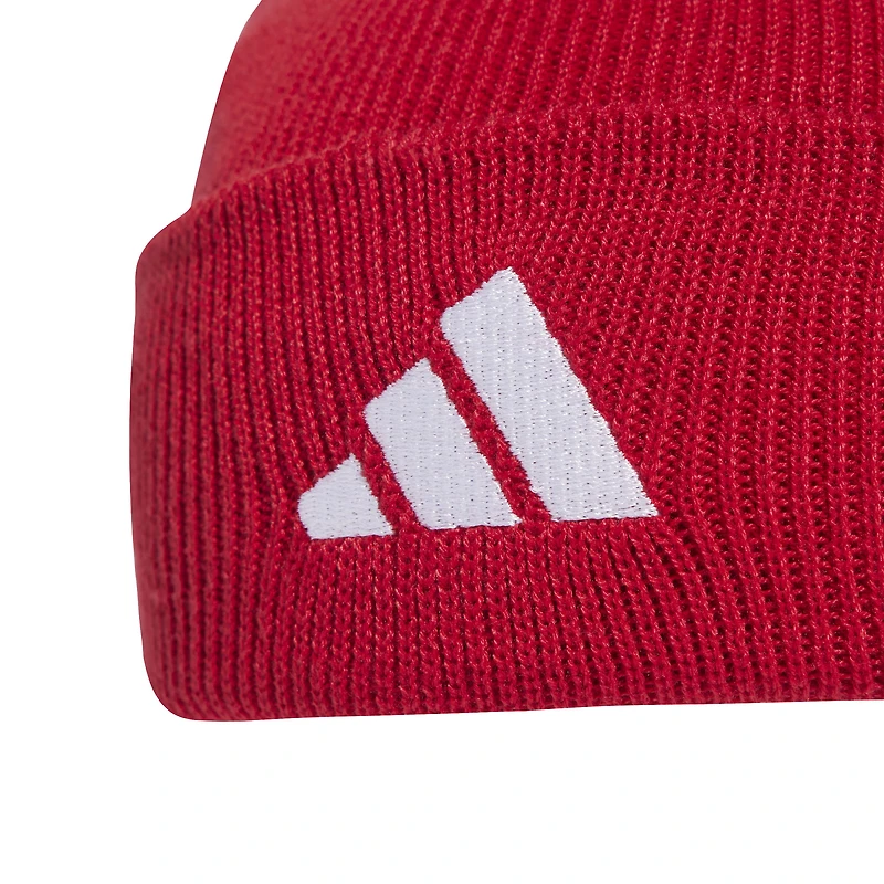 Bonnet unisexe en tricot à revers rouge adidas Liverpool