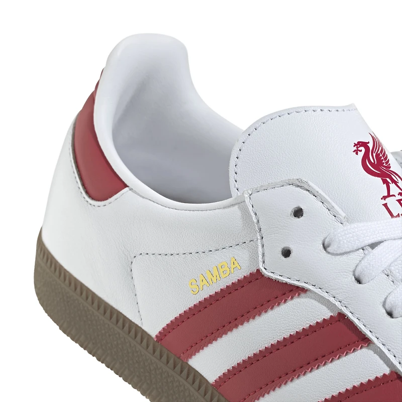 Chaussures unisexes adidas blanches pour le maillot domicile de Liverpool Team Samba