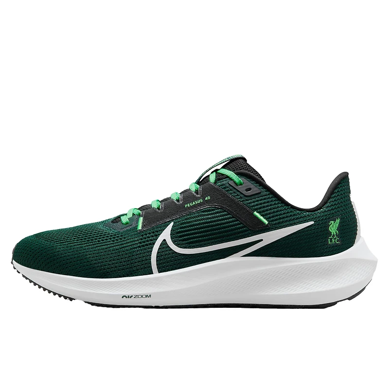 Chaussures de running unisexes Nike Zoom Pegasus 40 vertes Liverpool