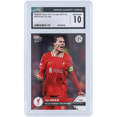 Virgil van Dijk Liverpool 2024-25 Topps maintenant 50e apparition en UEFA Champions League #75 CGC Authenticated Card