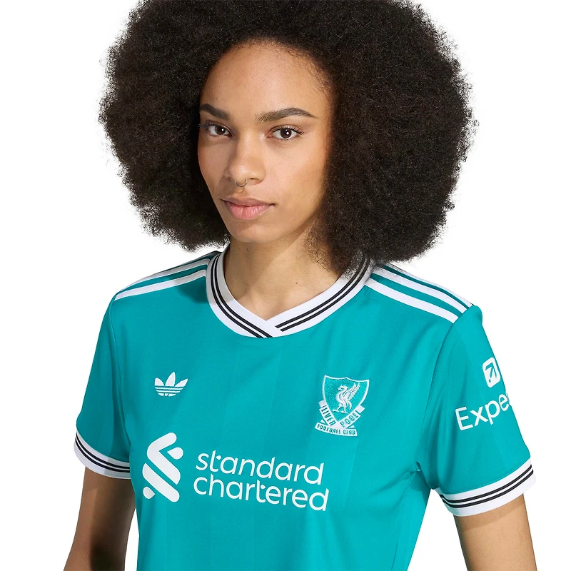Maillot court adidas vert Liverpool 2025/26 pour femme