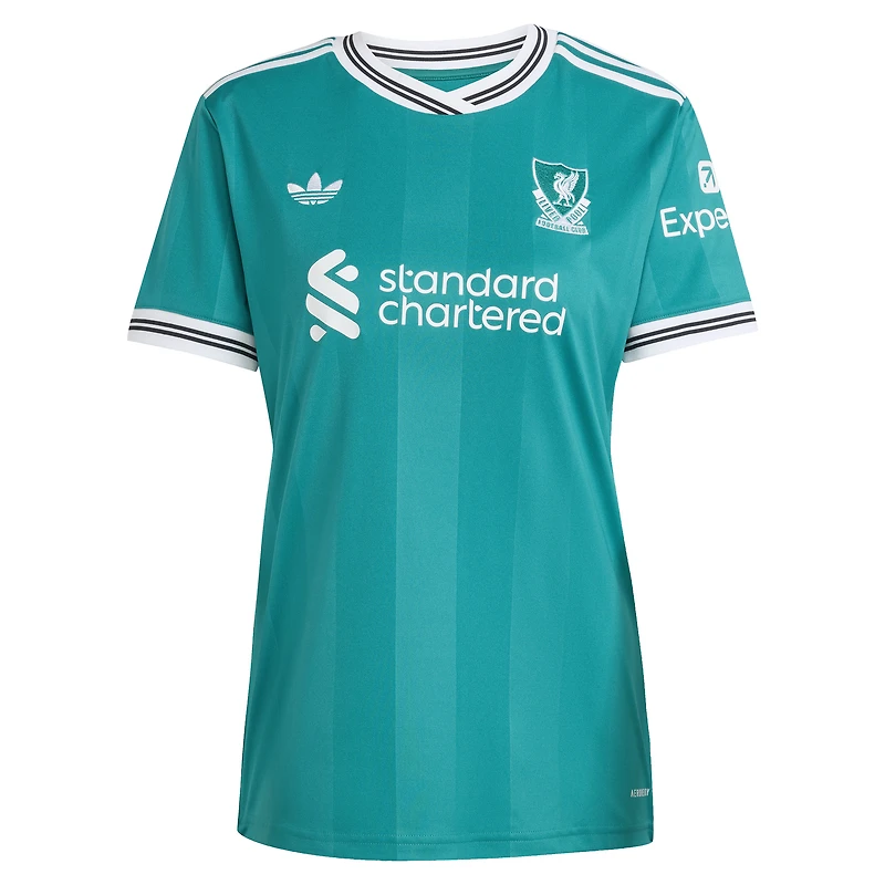 Women's adidas Mohamed Salah Green Liverpool 2025/26 Third Replica Player Jersey