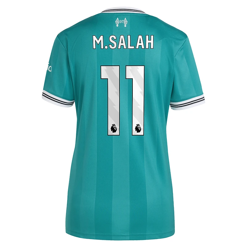 Women's adidas Mohamed Salah Green Liverpool 2025/26 Third Replica Player Jersey