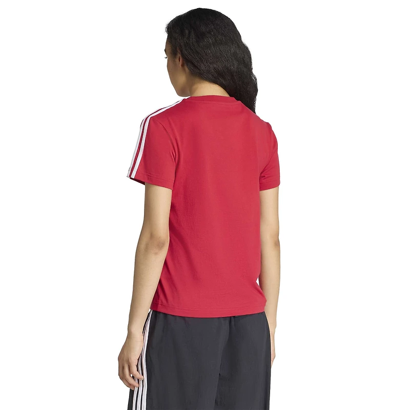 T-shirt adidas rouge Liverpool à trois bandes pour femme