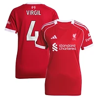 Maillot réplique domicile rouge adidas Virgil van Dijk Liverpool 2025/26 pour femme