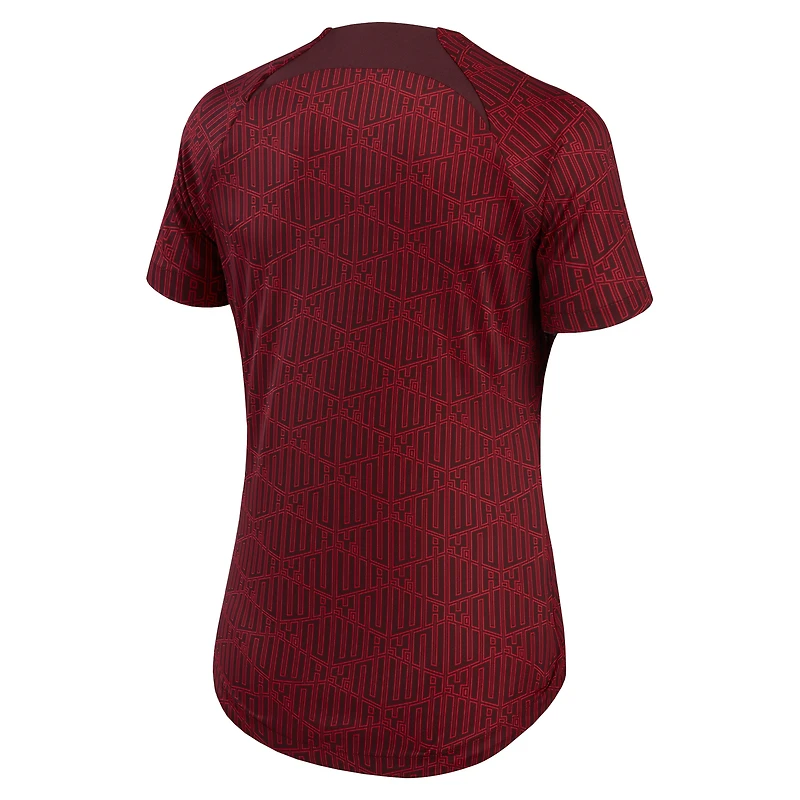 Women's Nike Burgundy Liverpool 2022/23 Pre-Match Home Performance Top