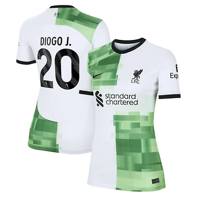 Maillot Nike Diogo Jota pour femme, réplique de joueur extérieur Liverpool 2023/24, blanc