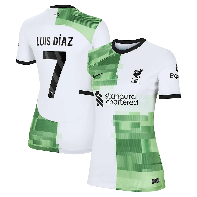 Women's Nike Luis Diaz White Liverpool 2023/24 Away Replica Player Jersey