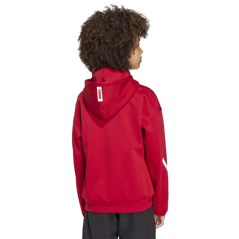 Sweat à capuche zippé rouge adidas Liverpool 2025/26 Anthem pour jeunes
