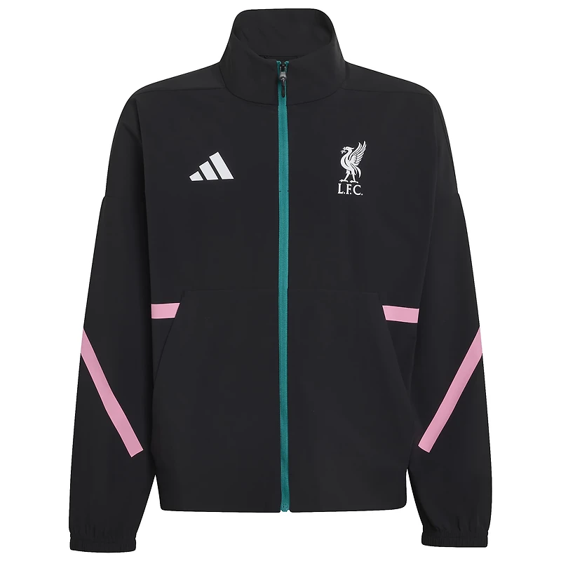Youth adidas Black Liverpool 2025/26 Club Anthem Full-Zip Jacket