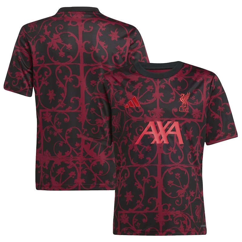 Youth adidas Black Liverpool 2025/26 Pre-Match AEROREADY Top