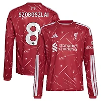 Maillot adidas Dominik Szoboszlai rouge Liverpool 2026/27 domicile réplique à manches longues pour jeune