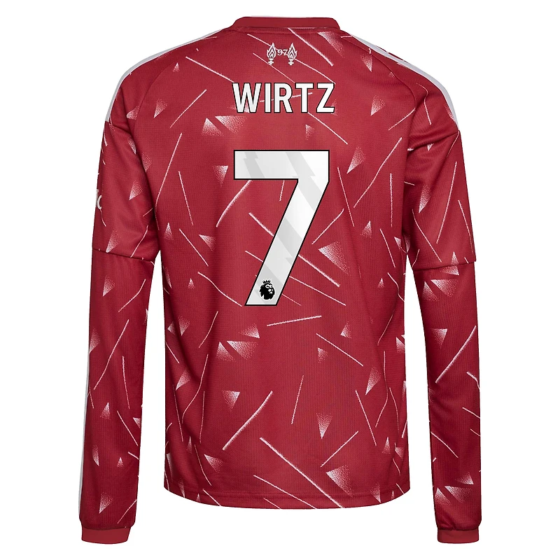 Youth adidas Florian Wirtz Red Liverpool 2026/27 Home Replica Long Sleeve Jersey