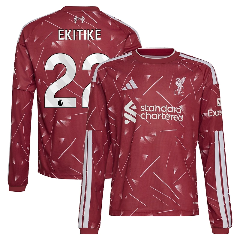 Maillot domicile réplique manches longues adidas Hugo Ekitike rouge Liverpool 2026/27 pour jeunes