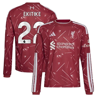 Youth adidas Hugo Ekitike Red Liverpool 2026/27 Home Replica Long Sleeve Jersey