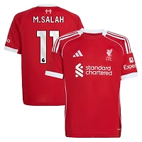 Maillot réplique domicile rouge adidas Mohamed Salah Liverpool 2025/26 pour jeunes