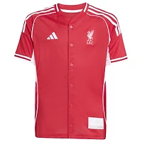 Youth adidas  Red Liverpool Full-Button Baseball Jersey