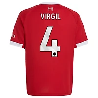 Youth adidas Virgil van Dijk Red Liverpool 2025/26 Home Replica Jersey