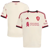 Youth adidas  White Liverpool 2025/26 Away Replica Jersey