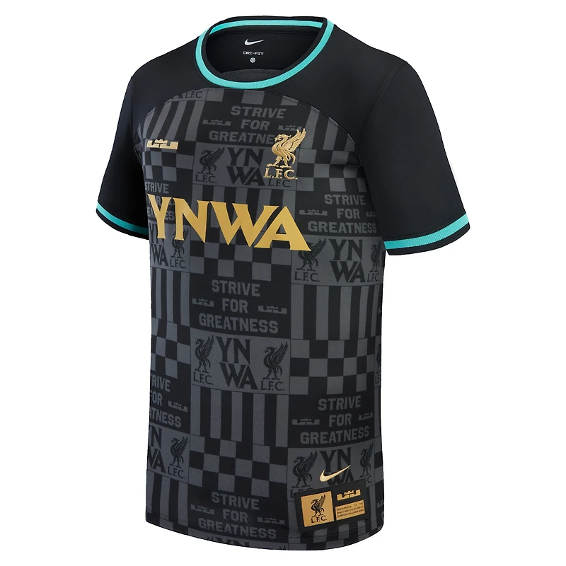 Maillot Nike noir Liverpool x LeBron James Collection 2023/24 Stadium Replica pour enfant