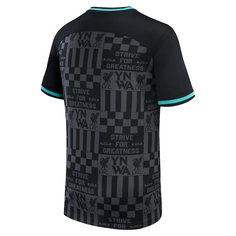 Maillot Nike noir Liverpool x LeBron James Collection 2023/24 Stadium Replica pour enfant