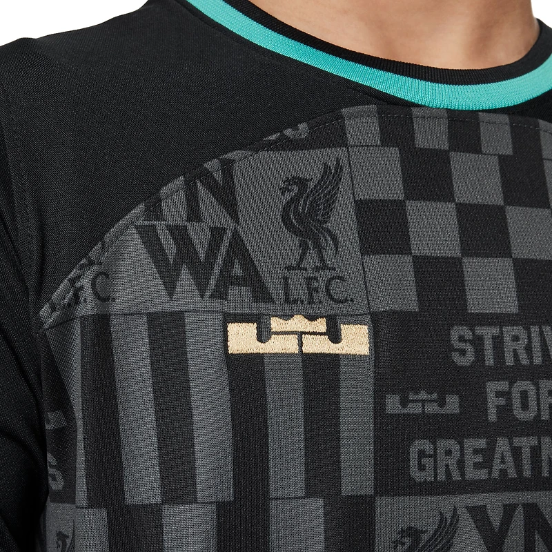 Maillot Nike noir Liverpool x LeBron James Collection 2023/24 Stadium Replica pour enfant
