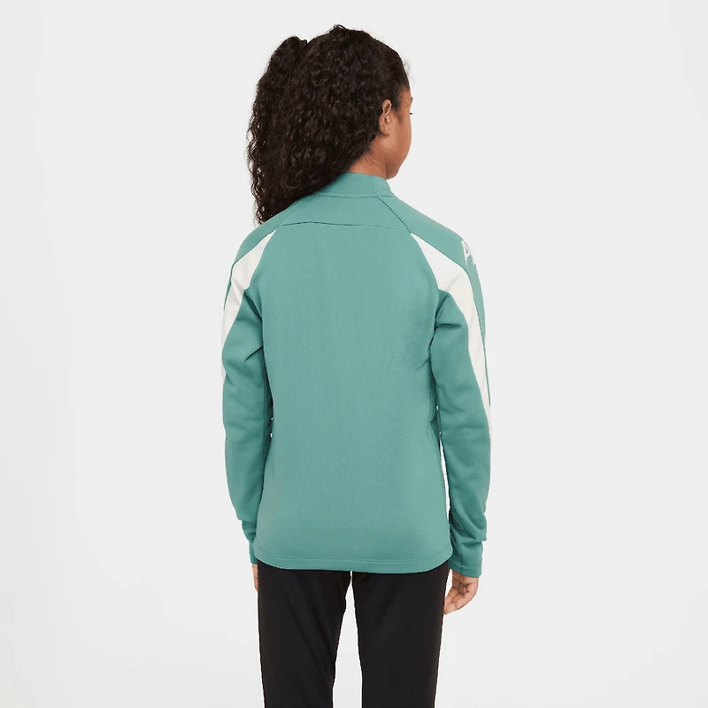 Haut Nike Teal Liverpool 2024/25 Academy Drill à fermeture éclair quart de tour pour jeune