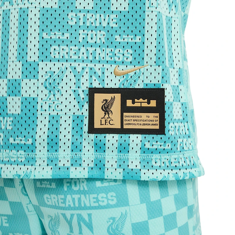 Youth Nike  Teal Liverpool x LeBron James Collection 2023/24 Reversible Basketball Jersey