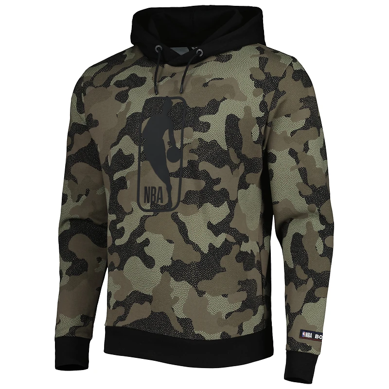 Sweat à capuche Hugo Boss Olive NBA Camo pour homme