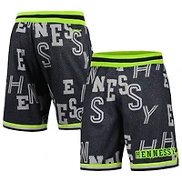 Men's Mitchell & Ness Black NBA x Hennessy Neon Concrete Game Day Shorts