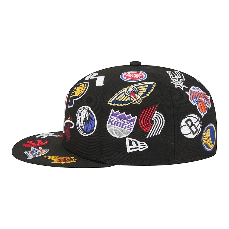 Men's New Era  Black NBA All-Over 59FIFTY Fitted Hat